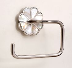 Silver Brass Mother Of Pearl Toilet Paper Holder